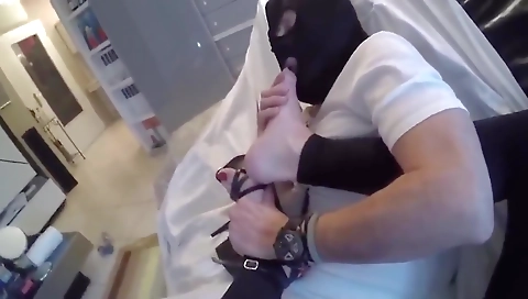 Busty shemale mature fucks her boyfriend with a strapon