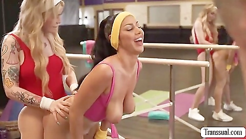 Busty babe with a hot body gets her big cock fucked