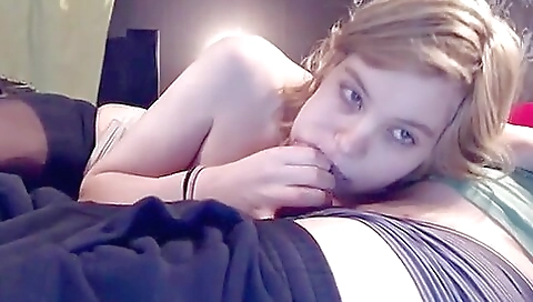 Sweet blonde sucking cock by beautiful blonde girl