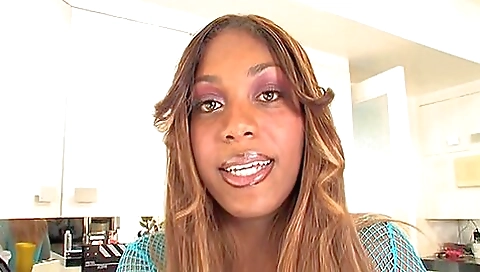 Ebony teen seduces black cock in the bathroom solo