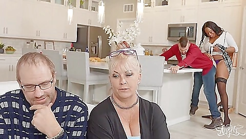 Ebony pornstar in sexy black stockings gets fucked