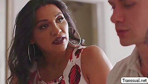 Stepmom fucks stepson in the bath while in stockings