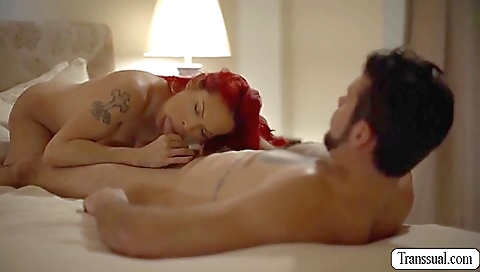 Big boobed redhead with a hot ass is fucked by a man
