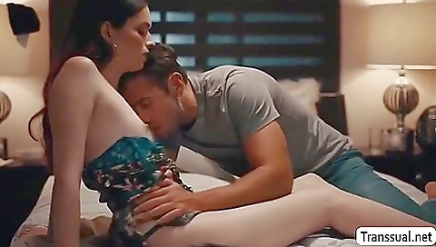 Amateur brunette teen girl makes her step fantasy friend cum